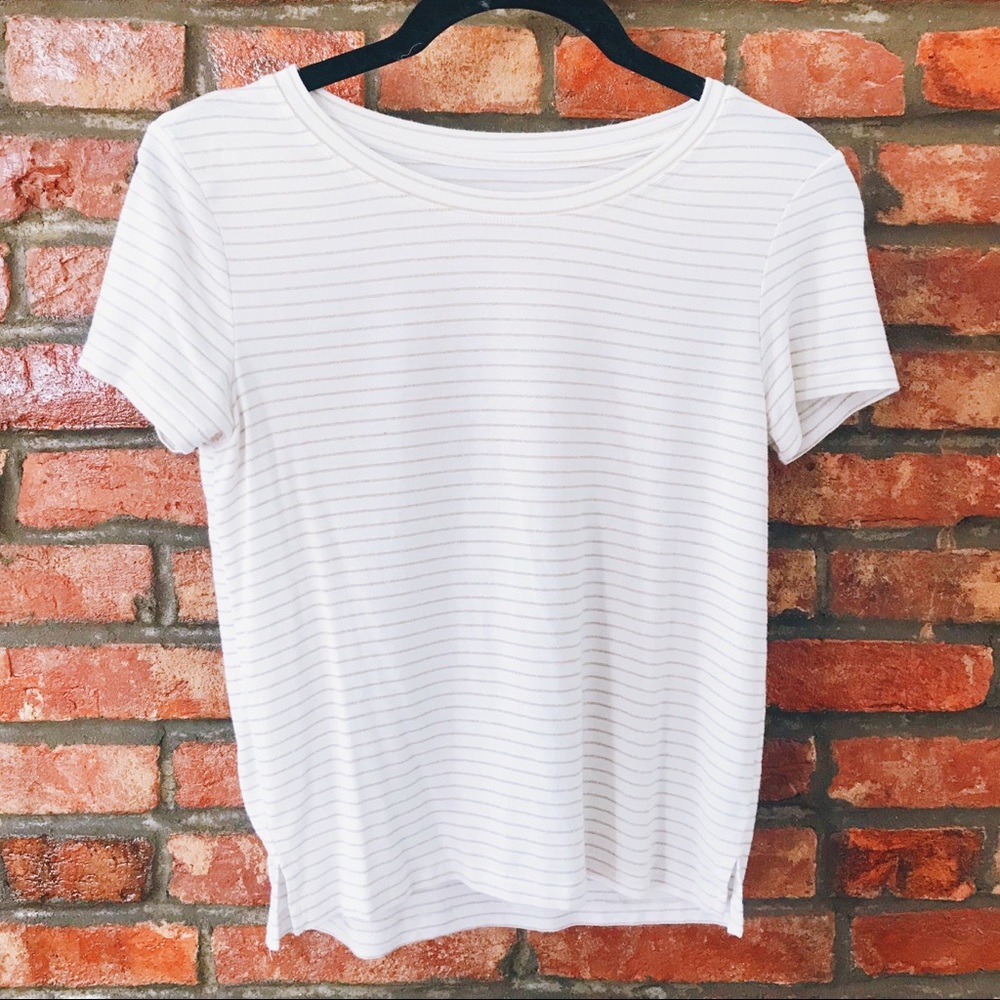 Aerie Gold Glimmer Striped T-Shirt